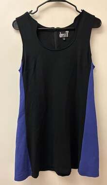 dressT Black and Blue Colorblock Sleeveless Scoop Neck Dress Size M